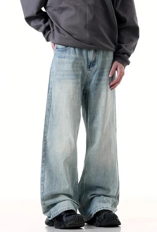 VIBE Street retro blue distressed washed straight loose jeans Size US 32 / EU 48 - 4 Thumbnail