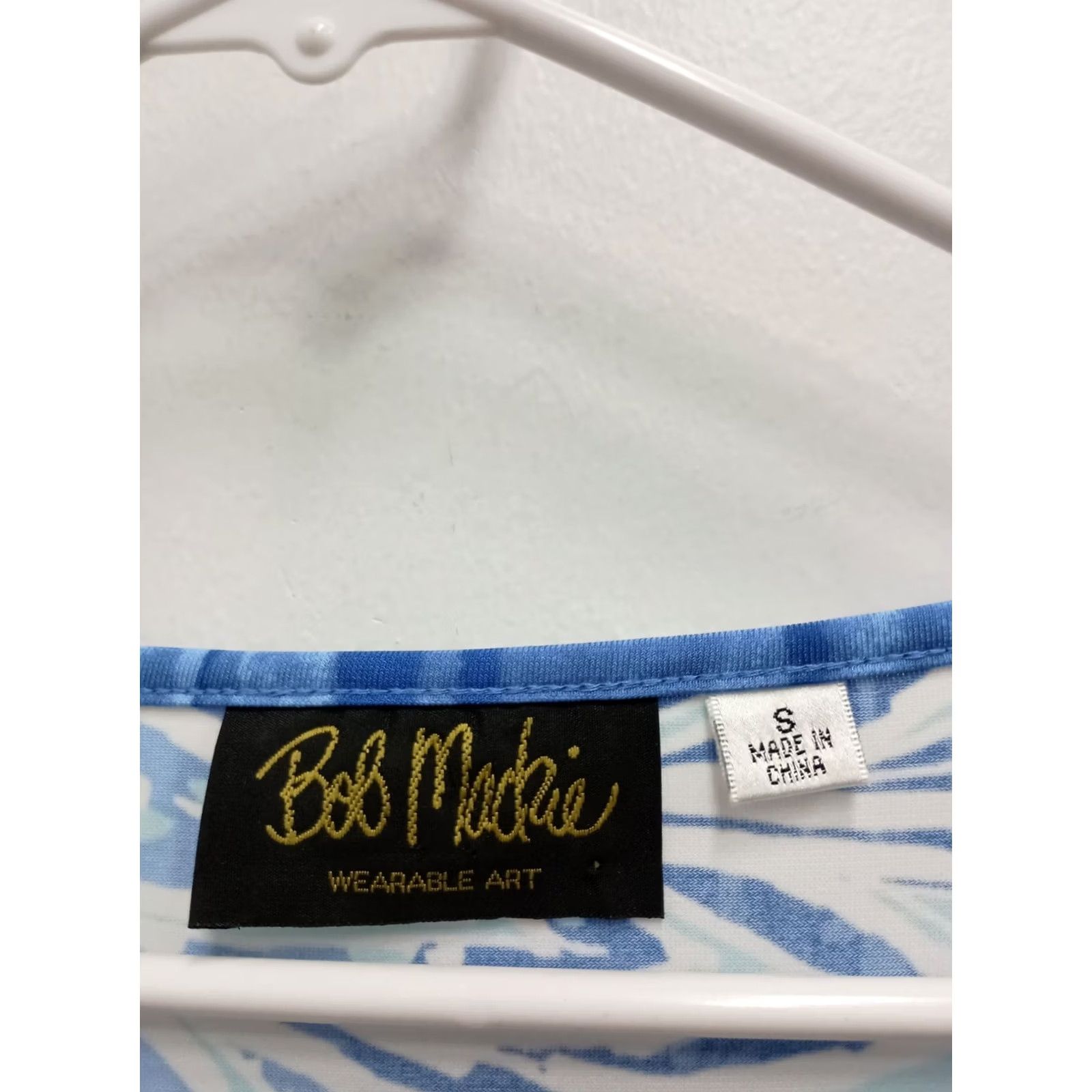 Bob Mackie Bob Mackie Wearable Art Top Small Blue White Floral Boat Neck Long Sleeve Womens Size S / US 4 / IT 40 - 3 Thumbnail
