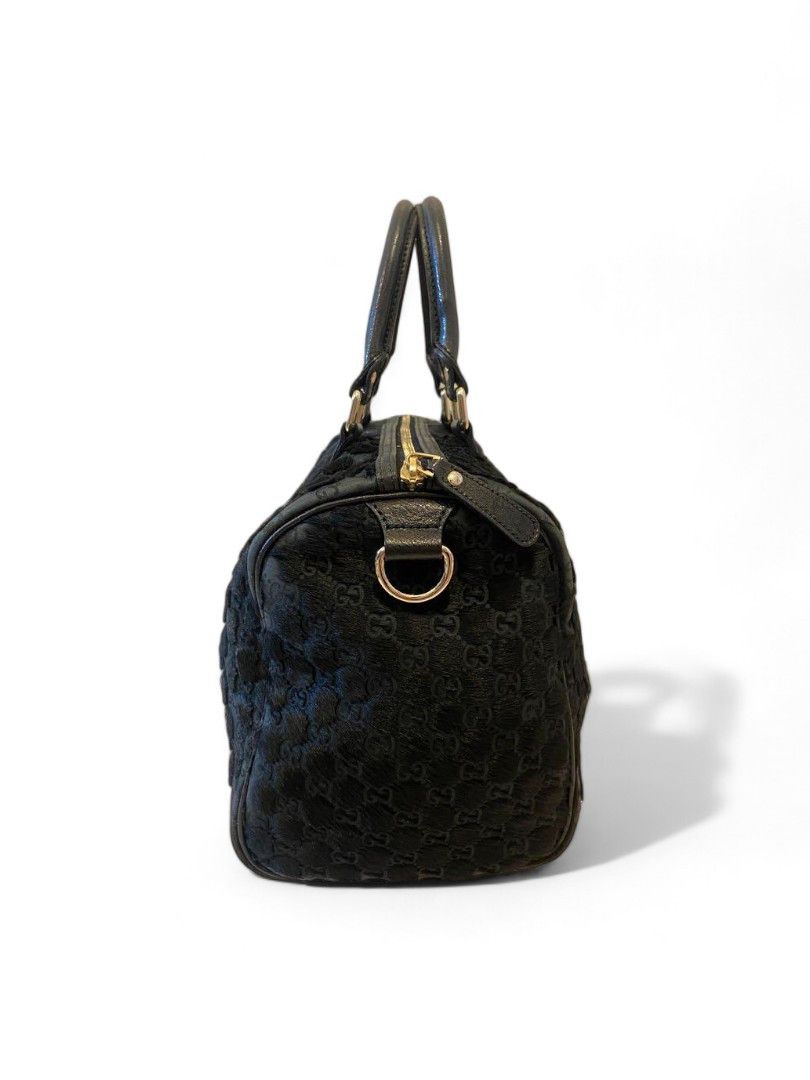 Gucci Gucci - Monogram Boston Bag Mini Trotter Shima Black Fur Size ONE SIZE - 4 Thumbnail