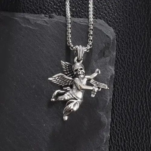 Jewelry × Vintage Gothic Devil Skull Angel Necklace Size ONE SIZE - 1 Thumbnail