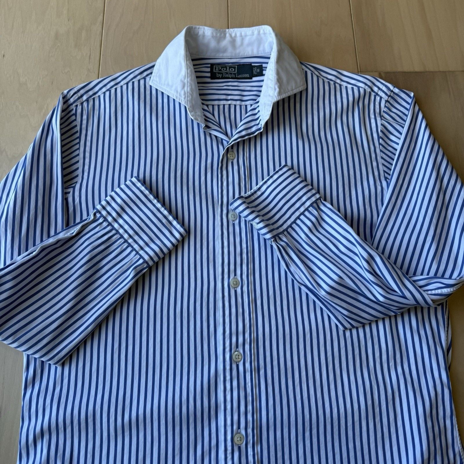 Polo Ralph Lauren Vintage Polo Ralph Lauren Shirt S Blue White Striped Oxford Size US S / EU 44-46 / 1 - 4 Thumbnail