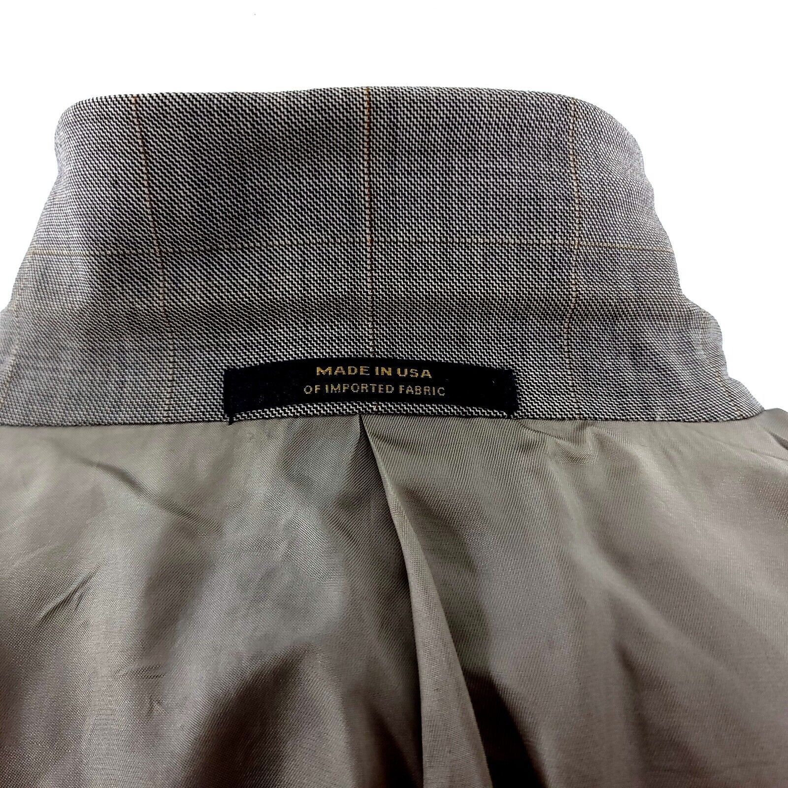 Hart Schaffner Marx DAMAGED Hart Schaffner Marx Gold Trumpeter Wool 3 Button Bla Size 40R - 13 Thumbnail