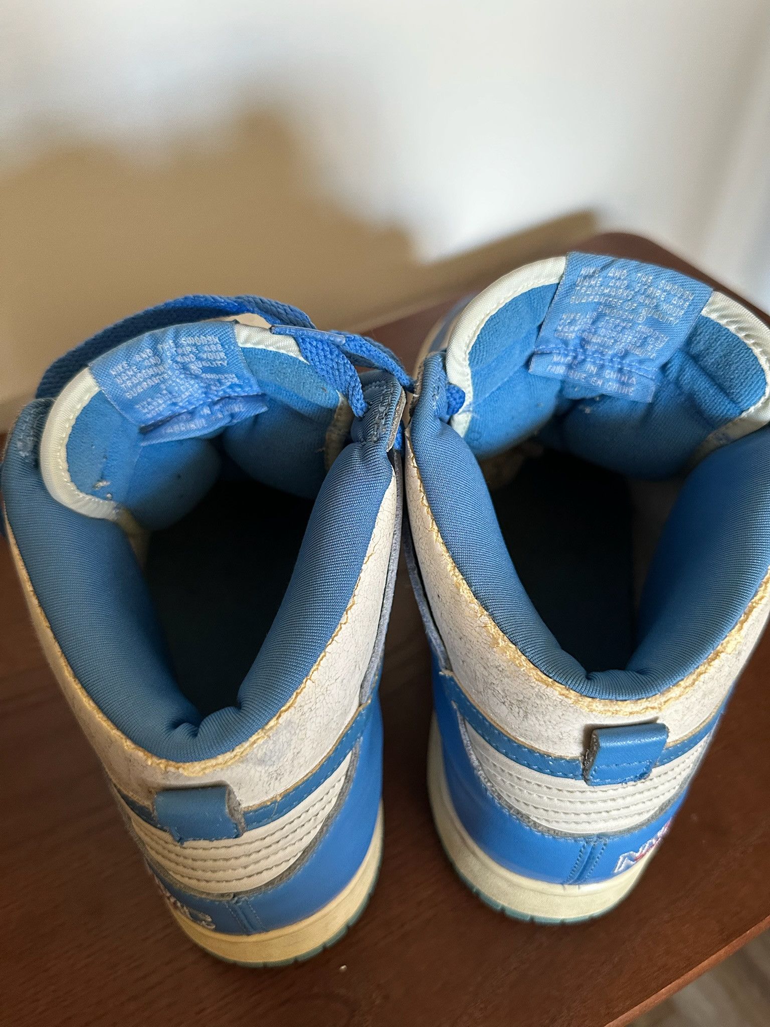 Nike 1999 Nike Dunk High LE White Carolina Blue UNC NYC Size US 11 / EU 44 - 3 Thumbnail