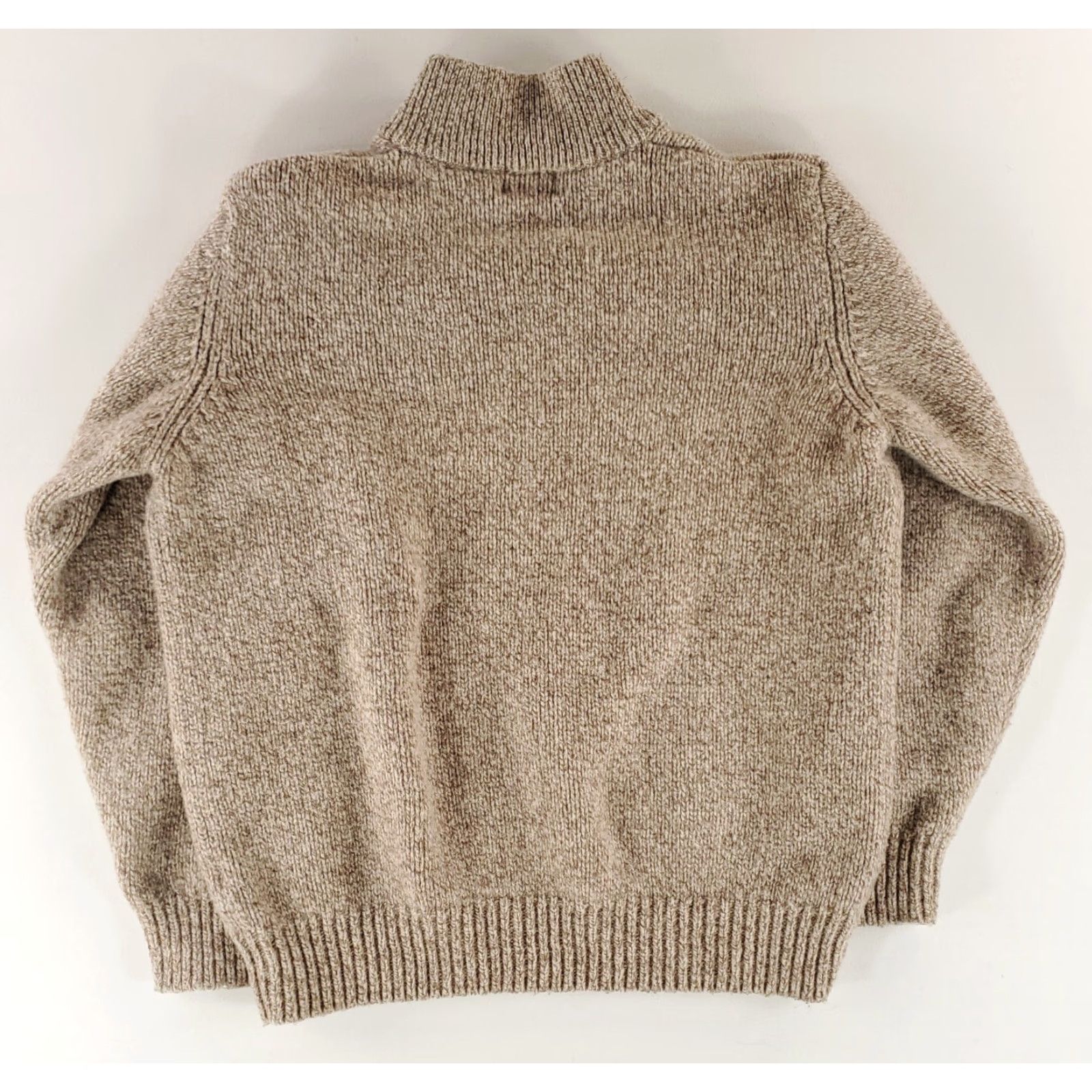 Vintage LL Bean 100% Wool 4 Button Henley Sweater Tan Banded Collar Mens L Shirt Pullover Men's L Tan Wool 4 Button Henley Sweater LL Bean Mens L Size US L / EU 52-54 / 3 - 3 Thumbnail