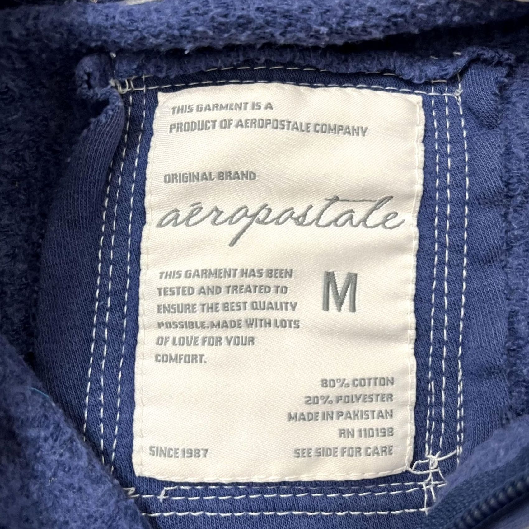Aeropostale VINTAGE Aeropostale Hoodie Womens M Blue Full Zip 87 ATH DIV Sweatshirt Patch Logo Size M / US 6-8 / IT 42-44 - 3 Thumbnail
