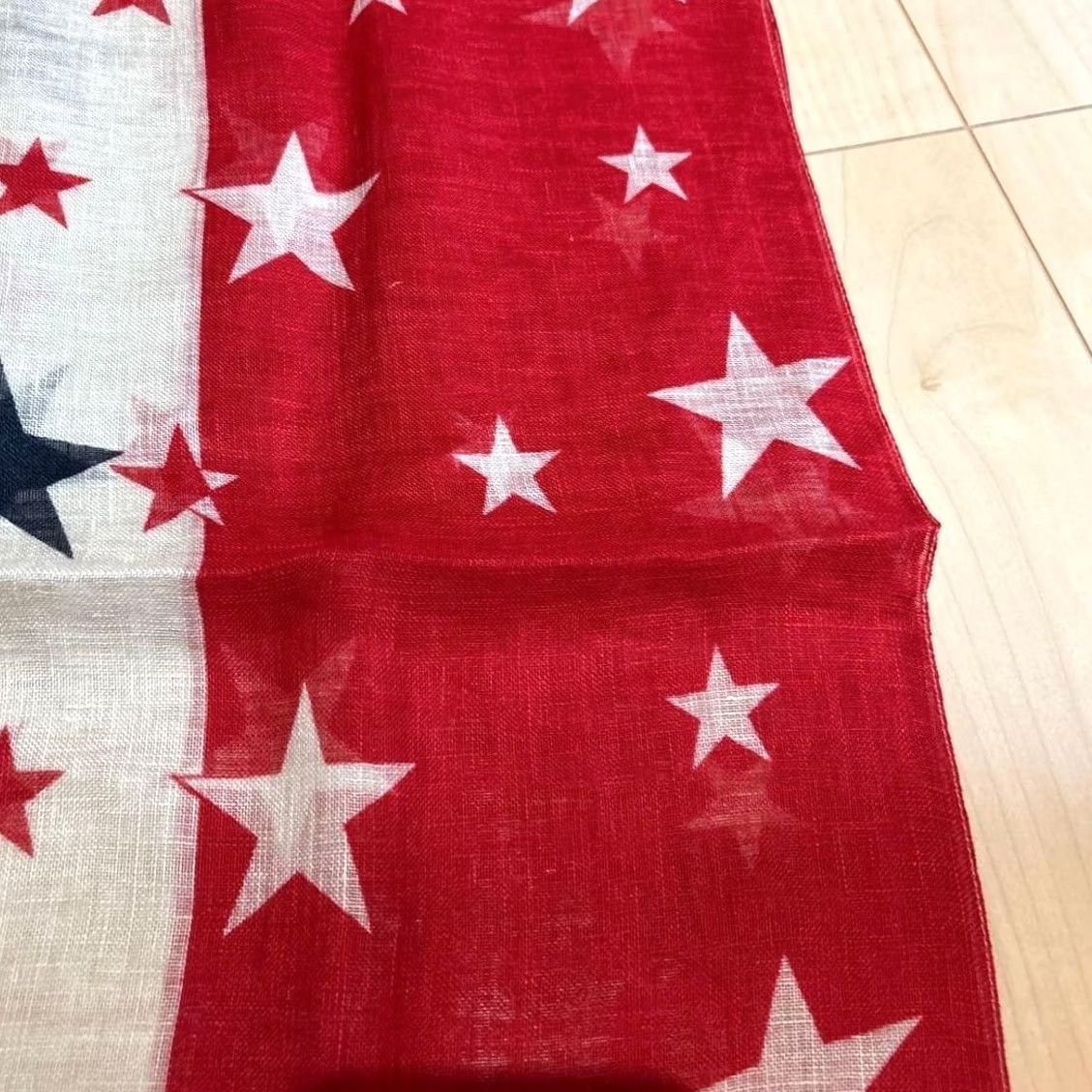Ralph Lauren RRL Ralph Lauren STAR STRIPE FLAG SCARF Organic Cotton Blue White Red New Scarf Unisex One Size Cotton Holiday 136cm 53cm Size ONE SIZE - 5 Thumbnail
