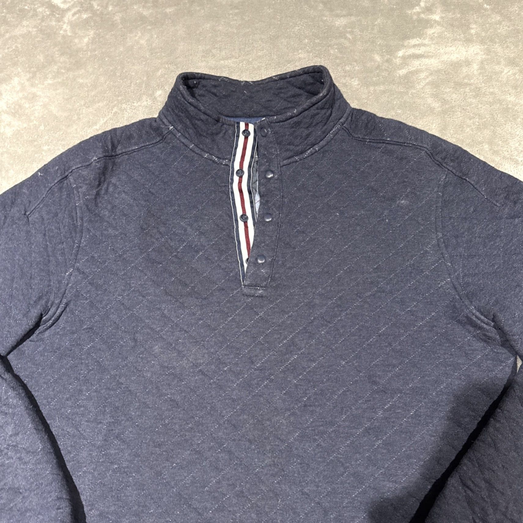 Rhone Rhone Gramercy Sweater Medium Blue Long Sleeve Quilted Snap-T Pullover Logo 90s Mens Size US M / EU 48-50 / 2 - 2 Thumbnail
