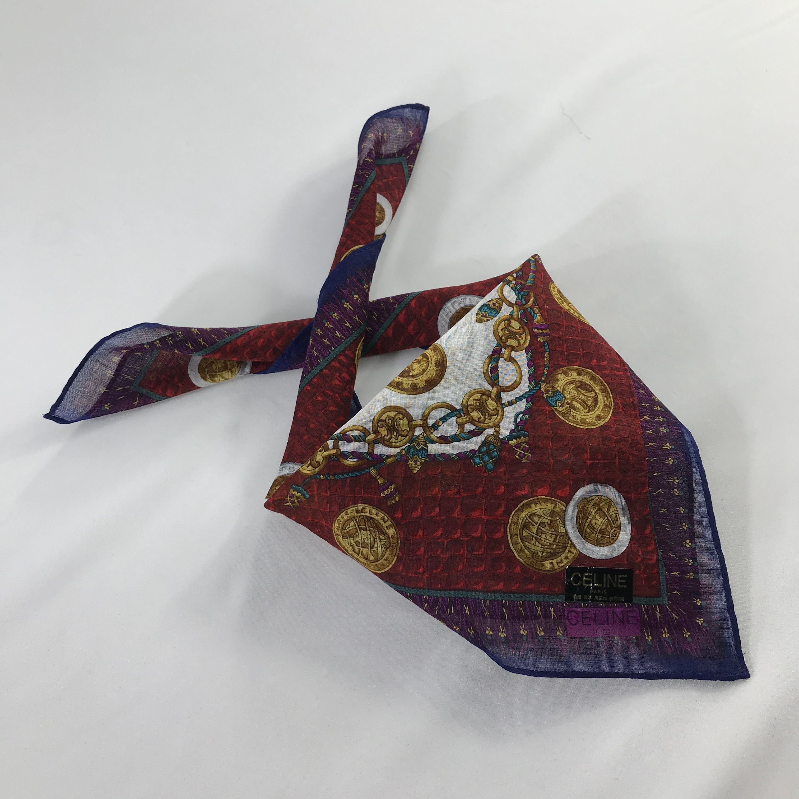 Celine × Vintage Celine Bandana / Handkerchief / Neckerchief - S730 Size ONE SIZE - 4 Thumbnail