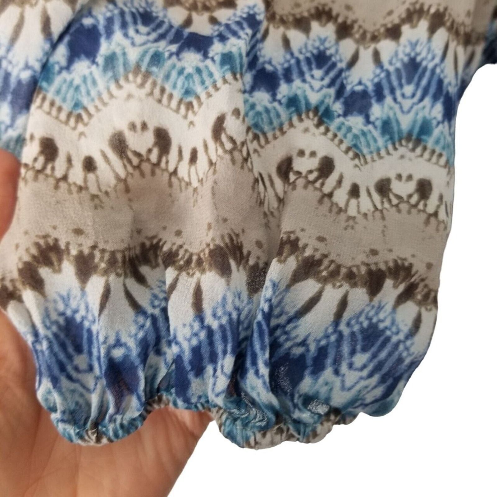 Sundry Sundance Womens Earth Meets Sky 100% Silk Boho Tasseled Size L / US 10 / IT 46 - 6 Thumbnail