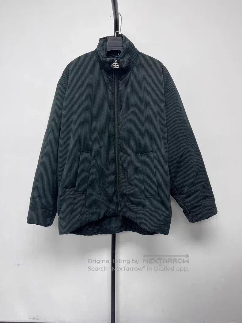 Balenciaga Balenciaga Dark Green Striped Cotton-Padded Thick Coat wit Size US S / EU 44-46 / 1 - 1 Thumbnail