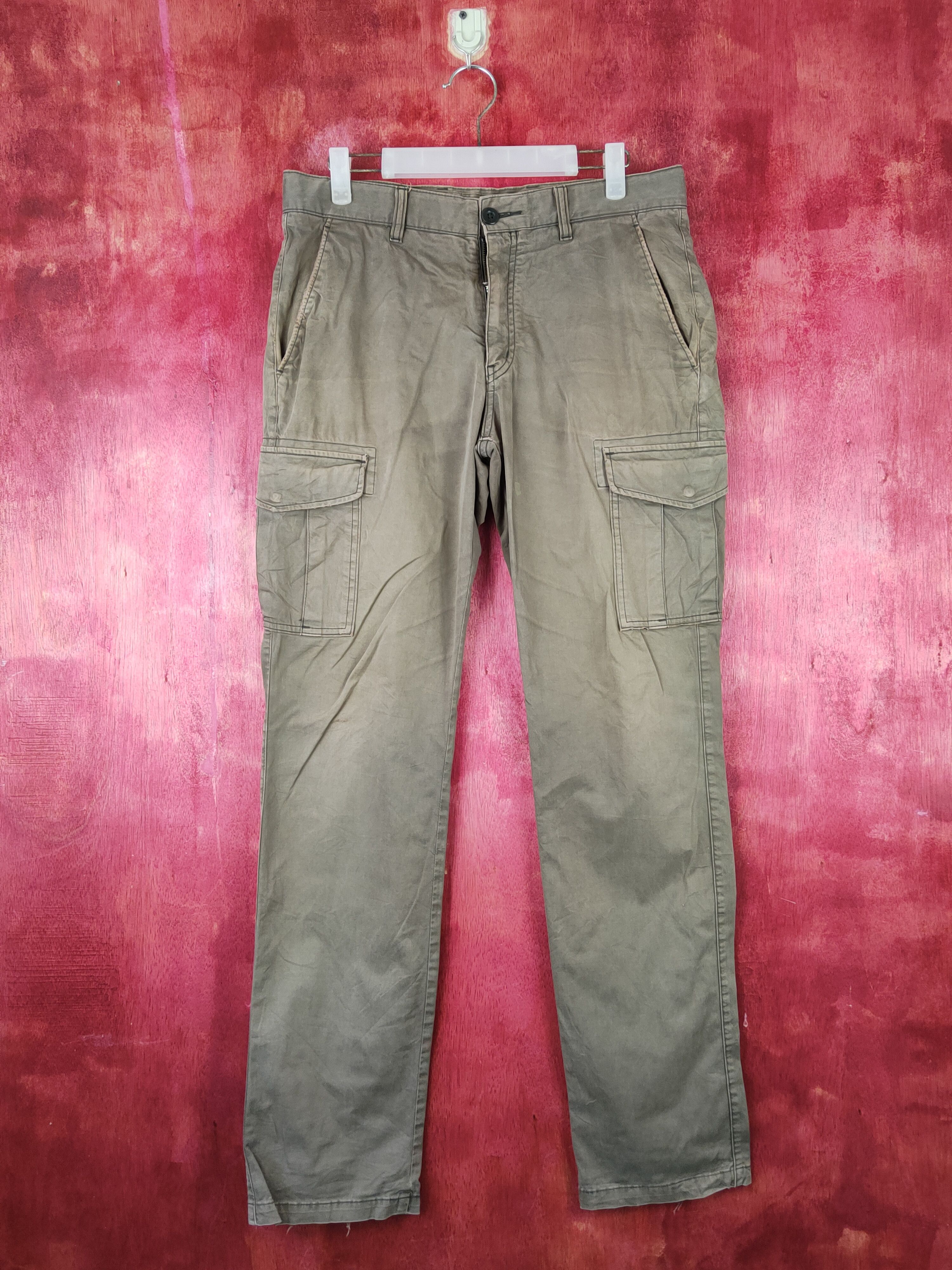 Japanese Brand × Uniqlo Uniqlo Brown Faded Multipocket Tactical Cargo Pants #S1391 Size US 31 - 1 Thumbnail