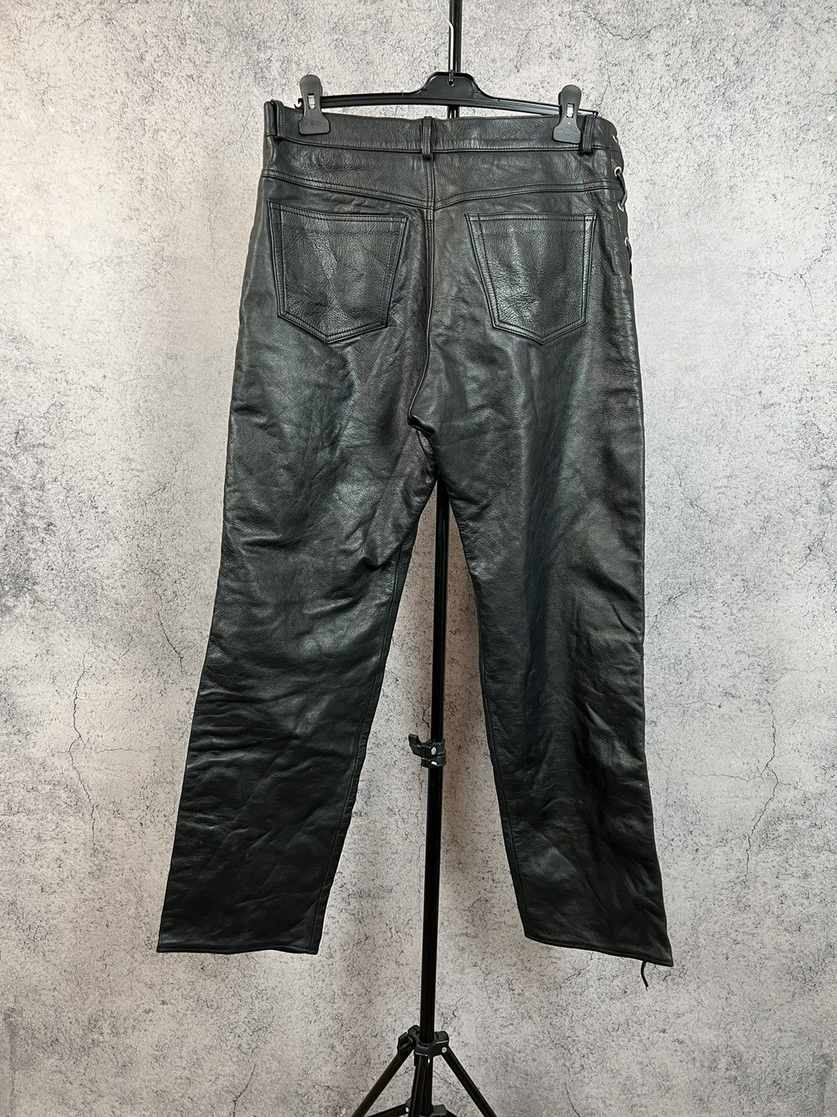 Vintage Real Leather Bikers Pants Motorcycle Y2K