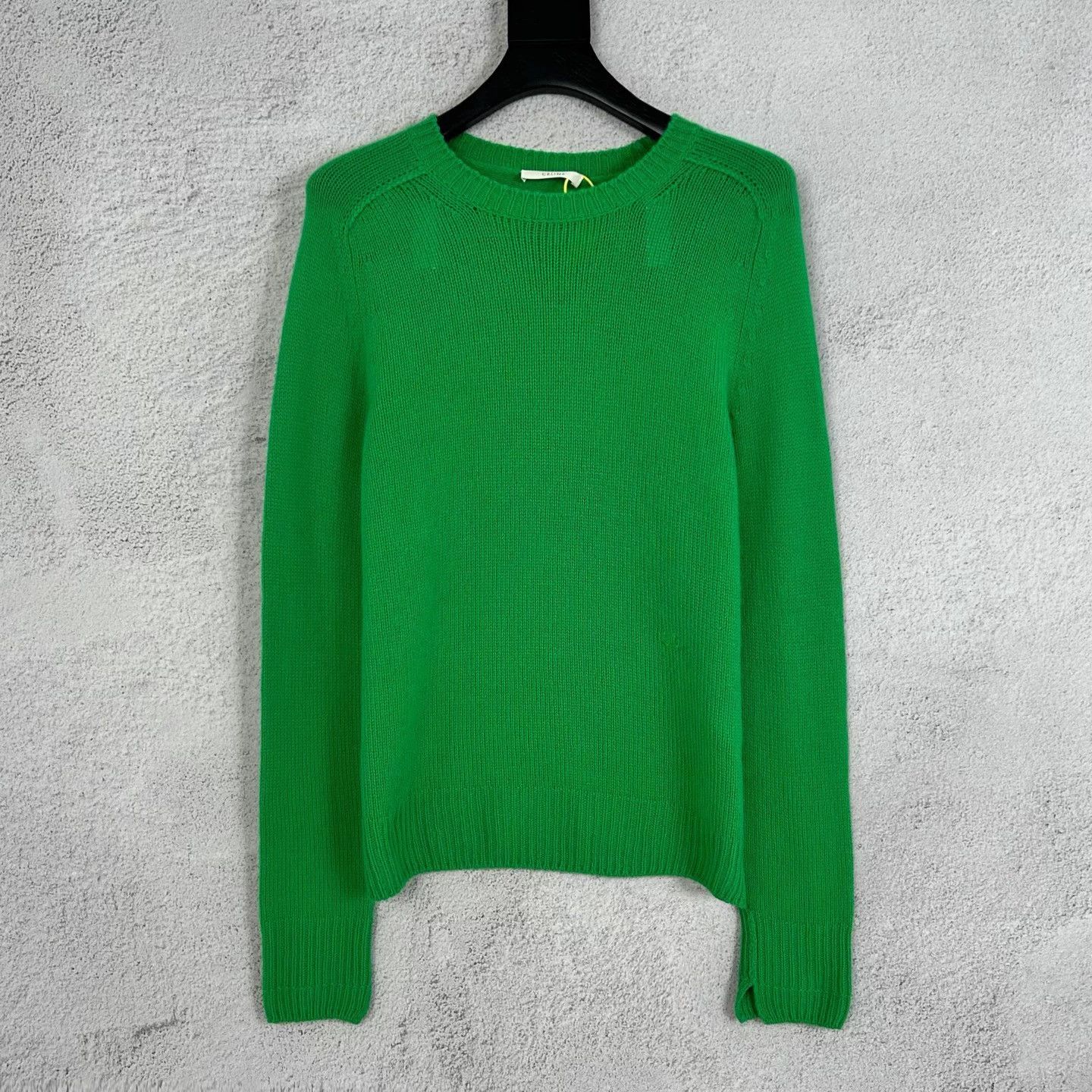 Celine Celine green Triomphe logo knit top L Size L / US 10 / IT 46 - 1 Thumbnail