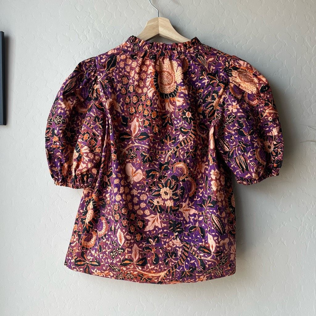 Ulla Johnson Ulla Johnson Blouse Imari Floral Print Puff Sleeve Top Multi Size XS / US 0-2 / IT 36-38 - 6 Thumbnail