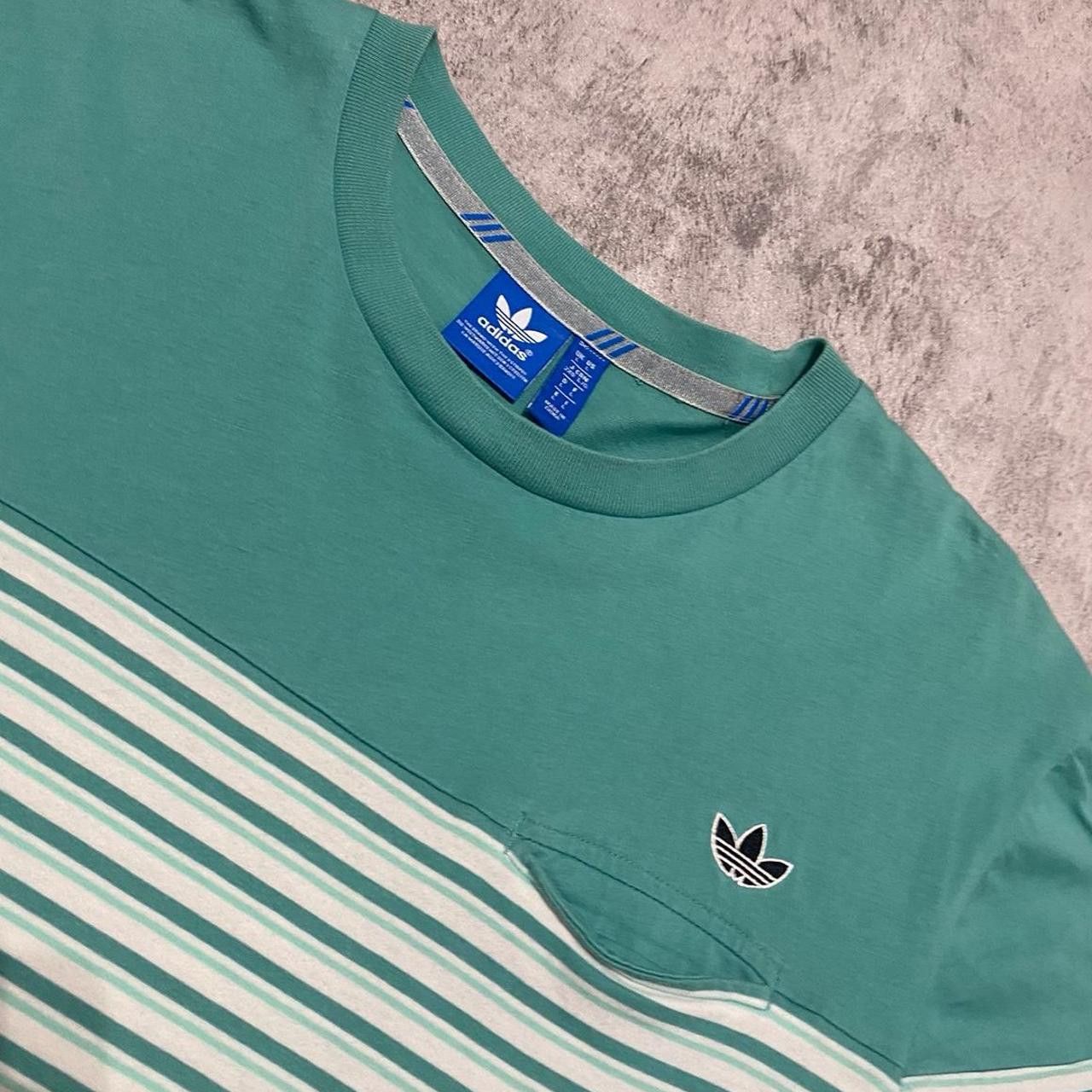 Adidas Adidas Originals green and white striped tee Streetwear Size US L / EU 52-54 / 3 - 3 Thumbnail