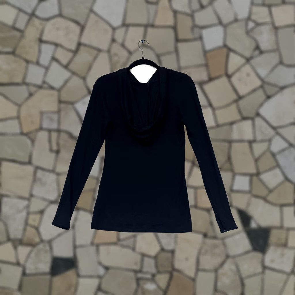 Vintage Pure Barre By Splits59 XS Black Ribbed Long Sleeve Hooded Top Womens XS Size XS / US 0-2 / IT 36-38 - 1 Thumbnail