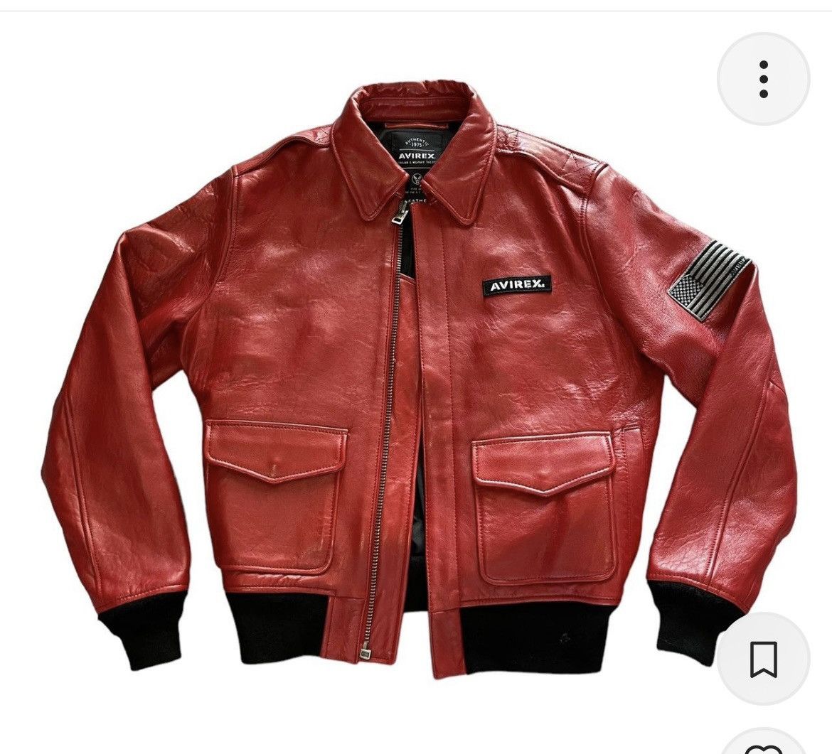 image of Avirex Red Bomber Jacket, Men's (Size Small)