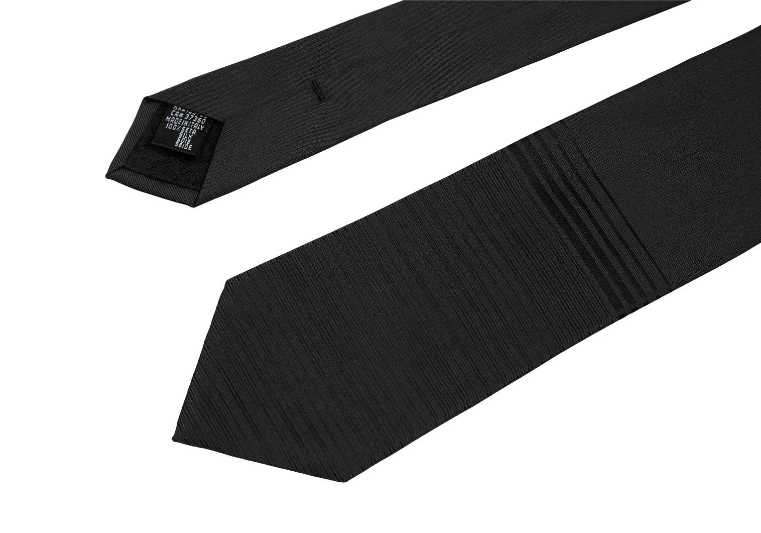 Armani Collezioni Silk Striped Jacquard Tie in Charcoal Size ONE SIZE - 4 Thumbnail