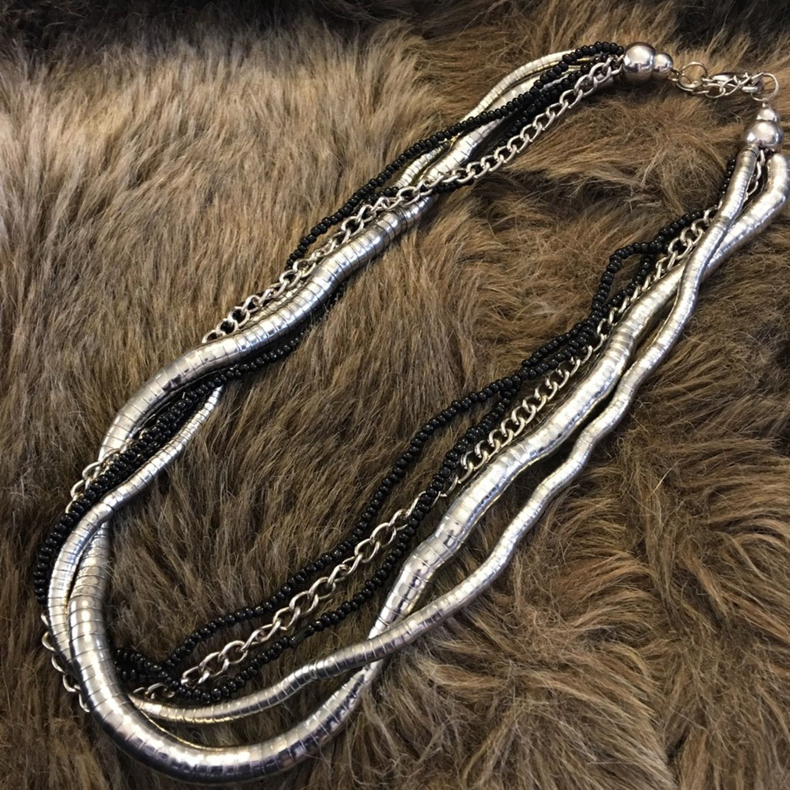 Jewelry Multi strand bead ~ bead cap chain strand necklace Size ONE SIZE - 7 Thumbnail