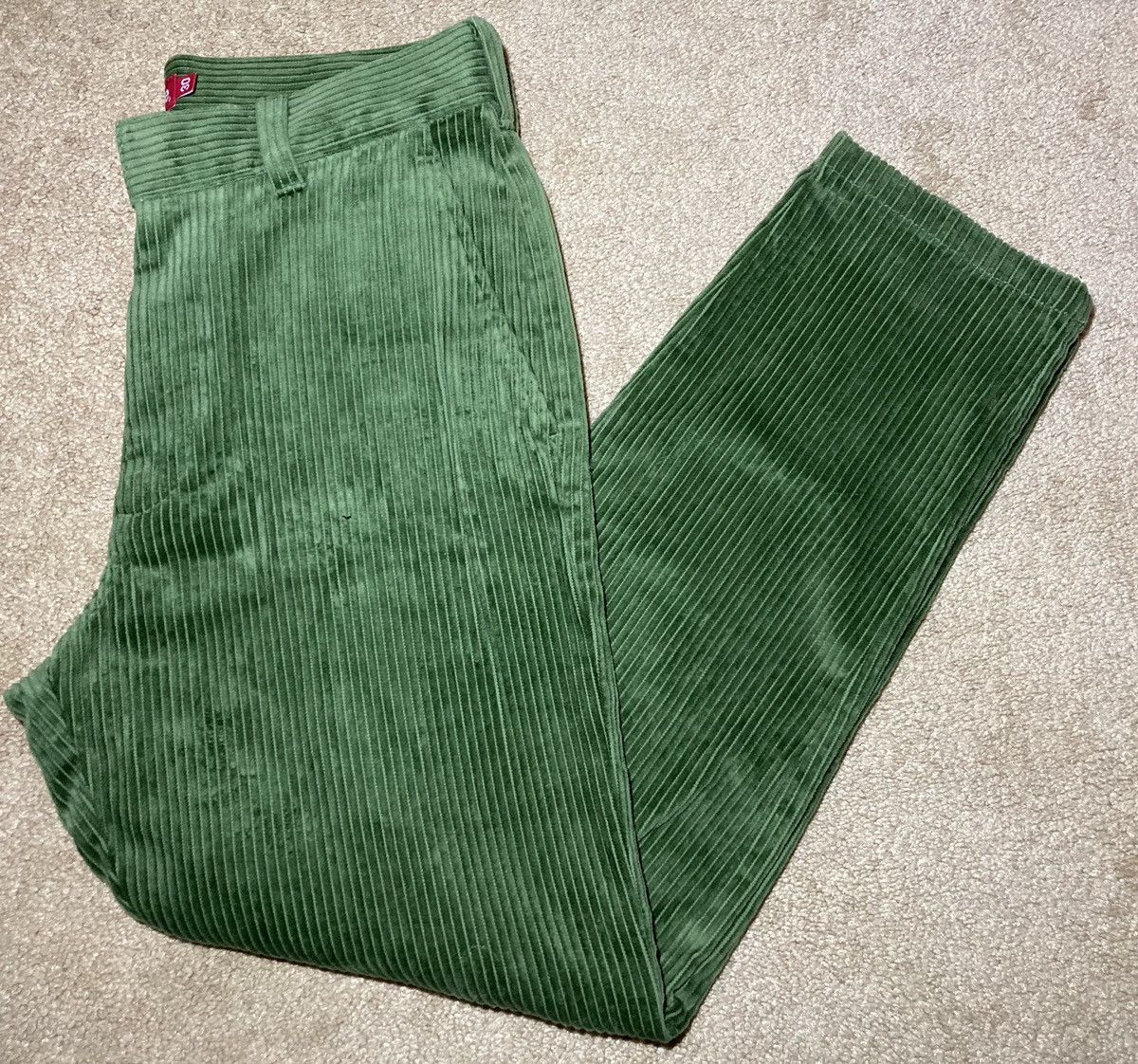 image of Fw17 Supreme Green Corduroy Zip Flight Pants 30 2017 Air Og, Men's