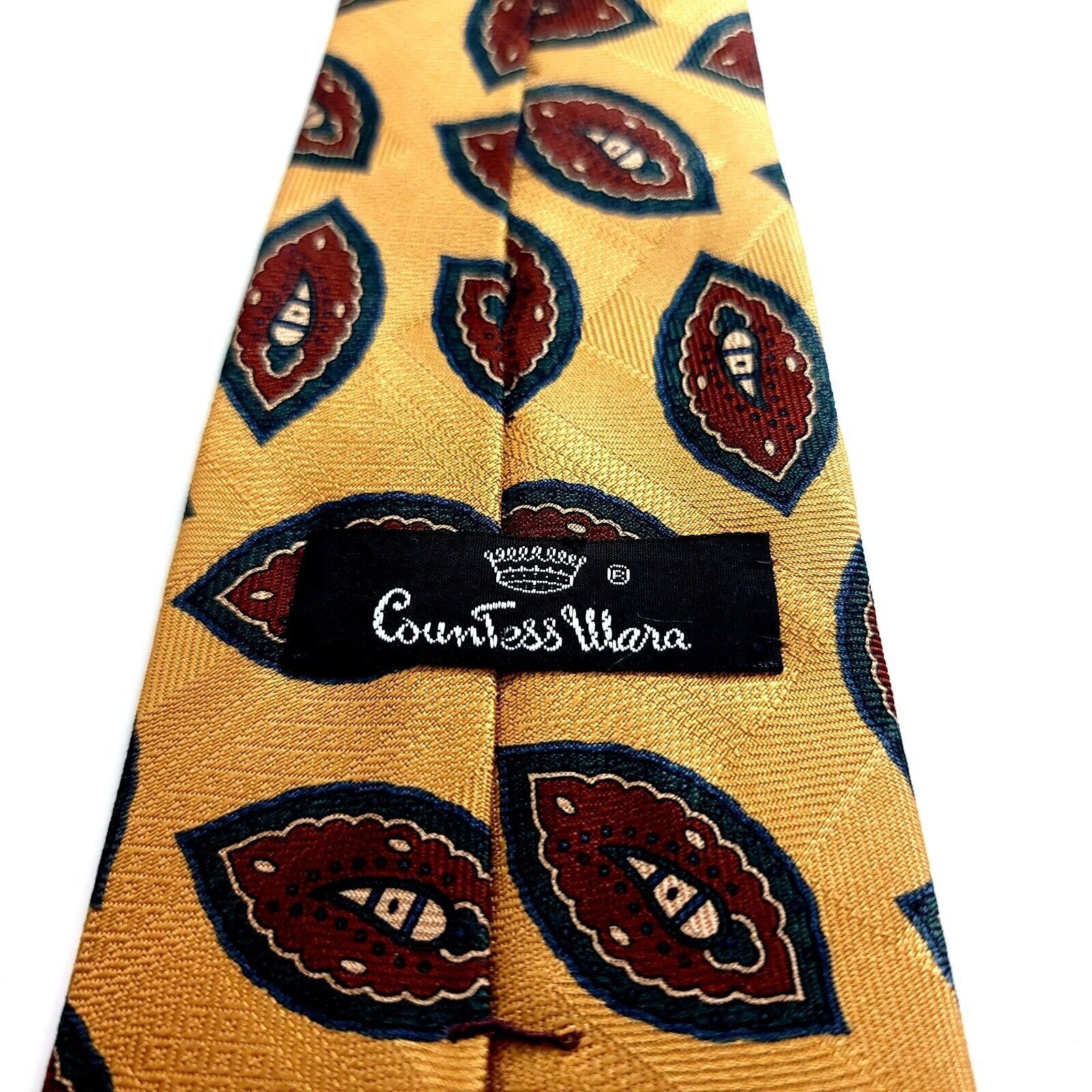 Countess Mara Countess Mara Woven Yellow Abstract Silk Tie Size ONE SIZE - 3 Thumbnail