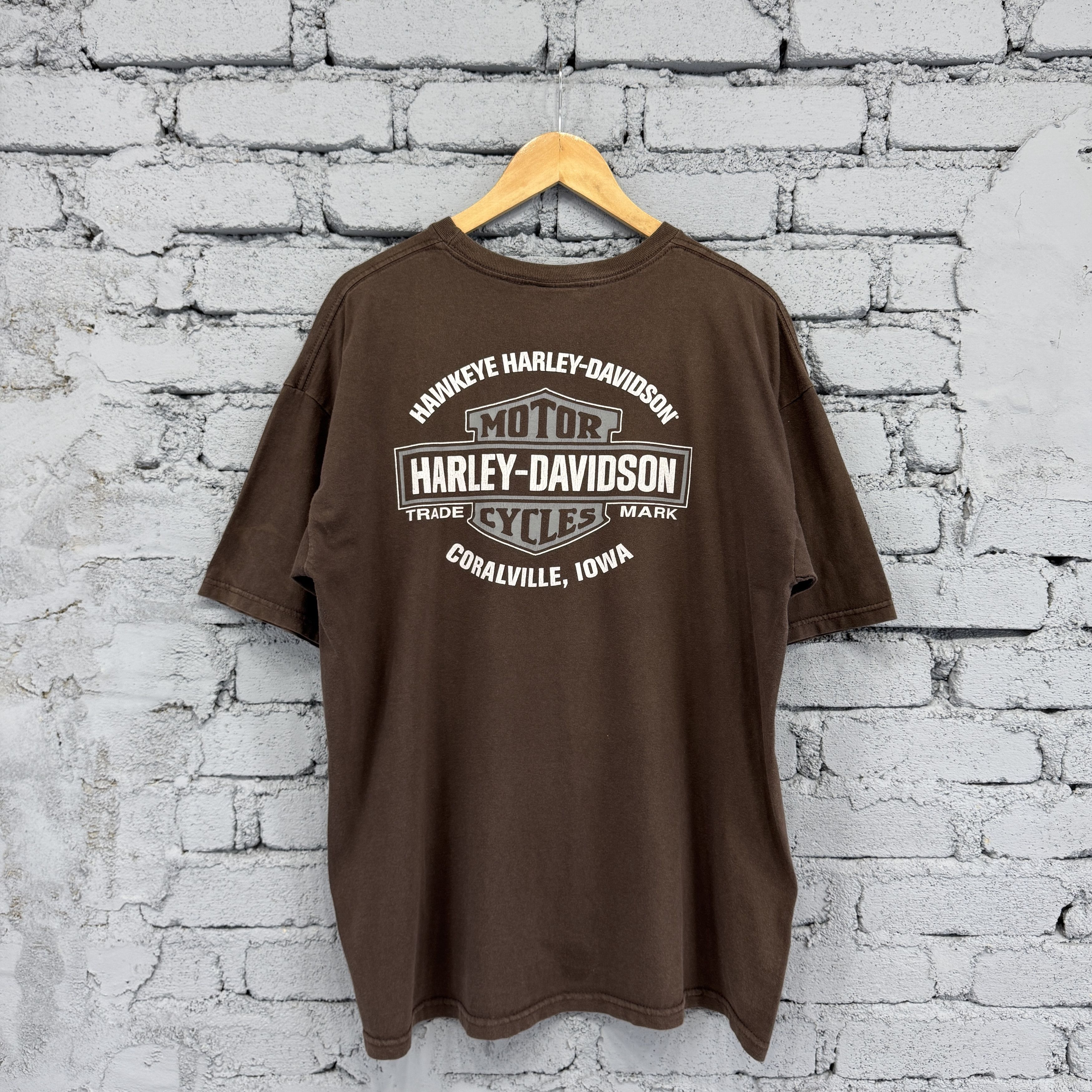 Harley Davidson Vintage Brown Harley-Davidson Short-Sleeve Tshirt Size US XL / EU 56 / 4 - 2 Thumbnail