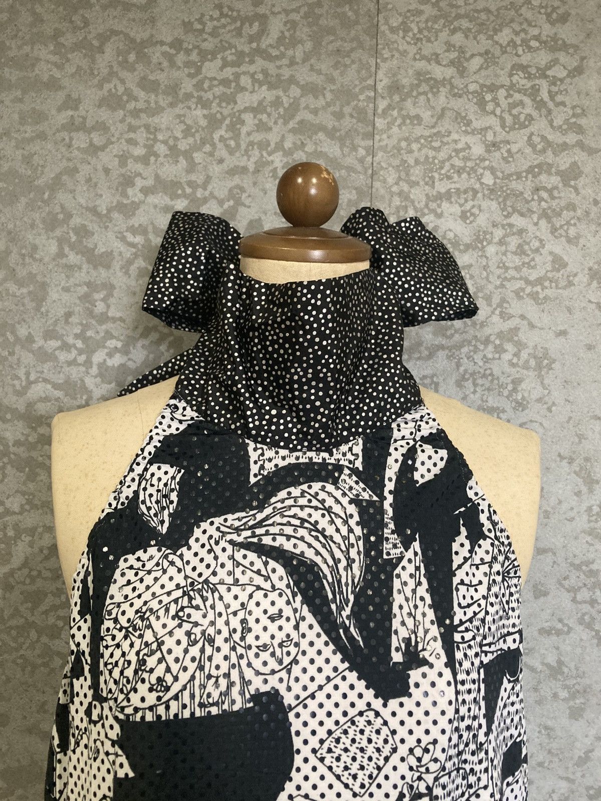 Japanese Brand 2000s Runway Graphic Halter Dress / Fairy Grunge Archive Size S / US 4 / IT 40 - 4 Thumbnail