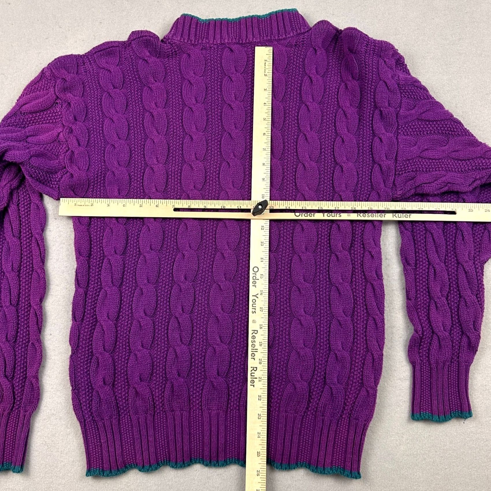 Alexander Julian VINTAGE Alexander Julian Sweater Men XL Purple Pullover Cable-Knit USA Size US XL / EU 56 / 4 - 5 Thumbnail
