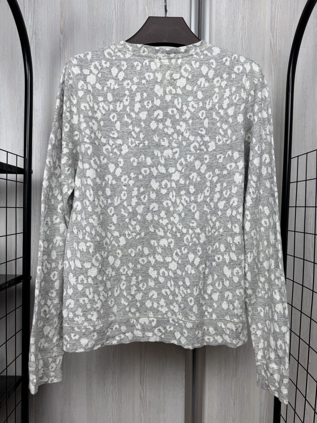 Allsaints Allsaints Leopard Crew grey white sweater sweatshirt Size US L / EU 52-54 / 3 - 8 Thumbnail