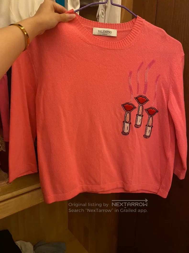 Valentino Valentino Main thread pink lipstick pattern knitted thinly Size S / US 4 / IT 40 - 4 Thumbnail