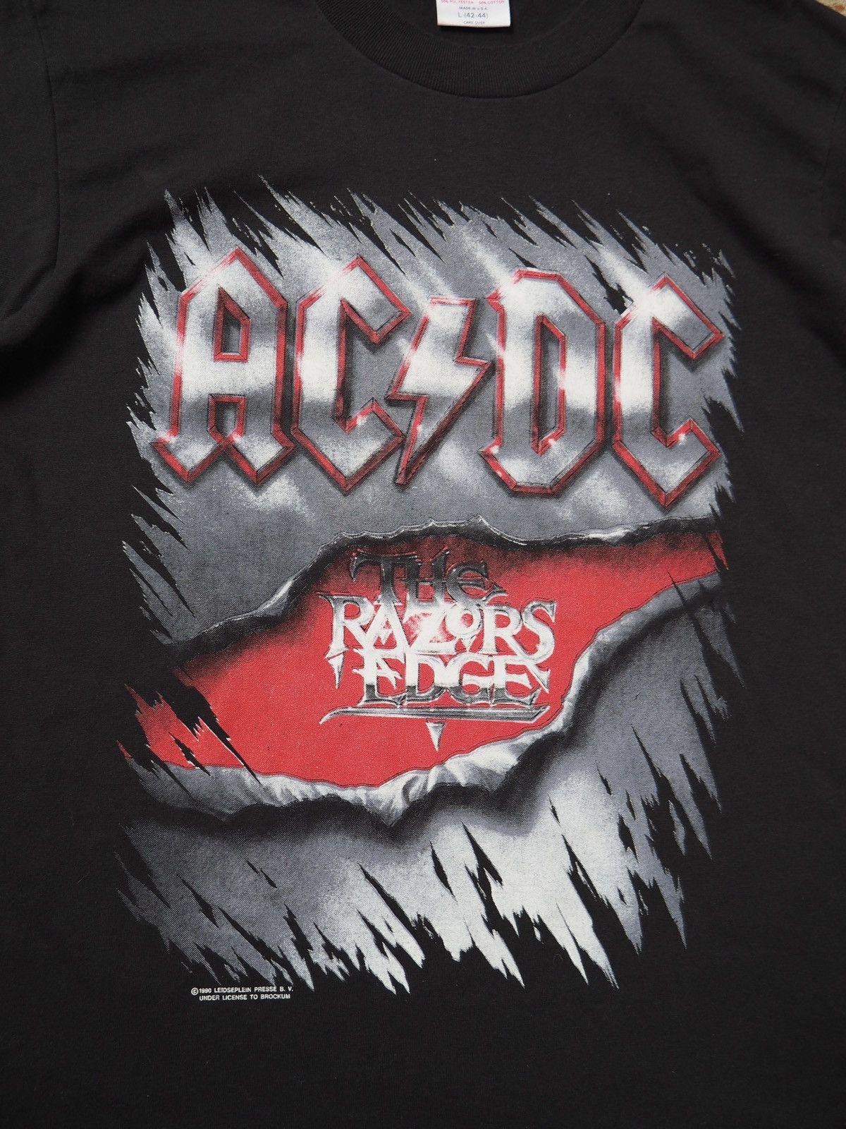 AC/DC Vintage 1990 AC/DC The Razors Edge Eu Tour, Oneita, Size L Size US L / EU 52-54 / 3 - 2 Thumbnail