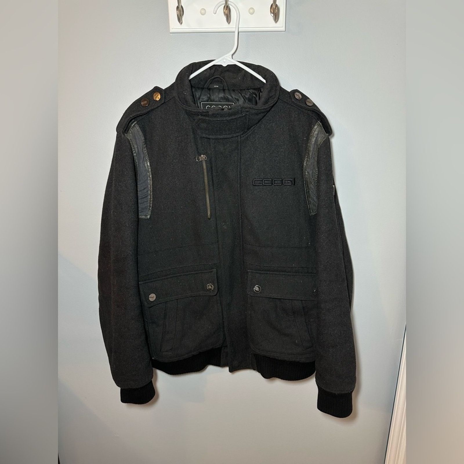 Coogi Vintage Coogi Dark Gray Wool Blend Coat Jacket- Men’s Sz L Size US L / EU 52-54 / 3 - 6 Thumbnail