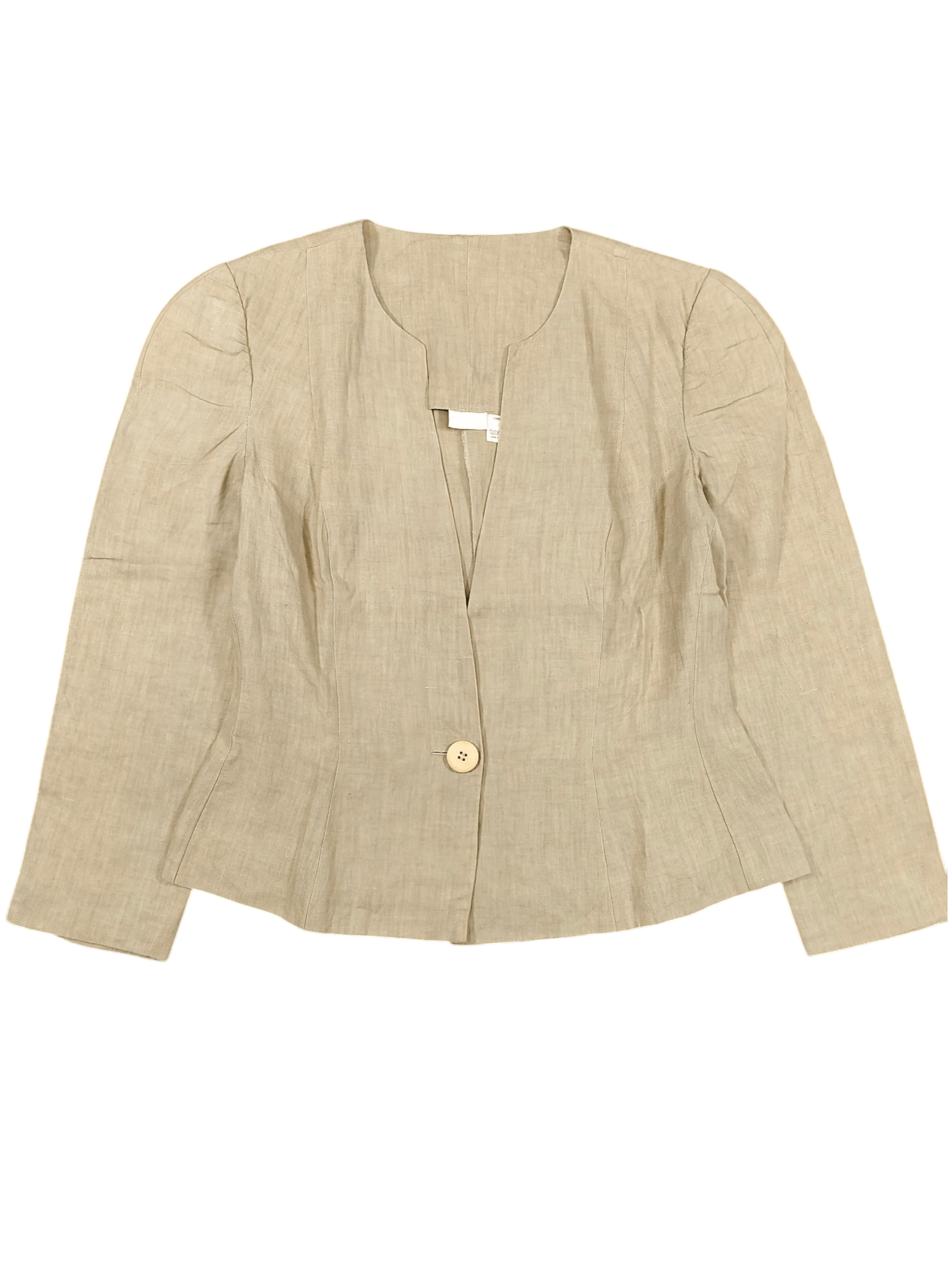 Krizia 90s Krizia🇮🇹 Linen Minimalist Tailored Blazer Jacket Size M / US 6-8 / IT 42-44 - 5 Thumbnail