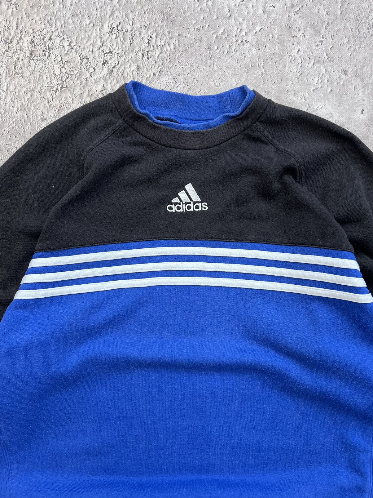 Adidas × Vintage Vintage Adidas Big Logo Streetwear Blue Oversize Sweatshirt Size US M / EU 48-50 / 2 - 3 Thumbnail