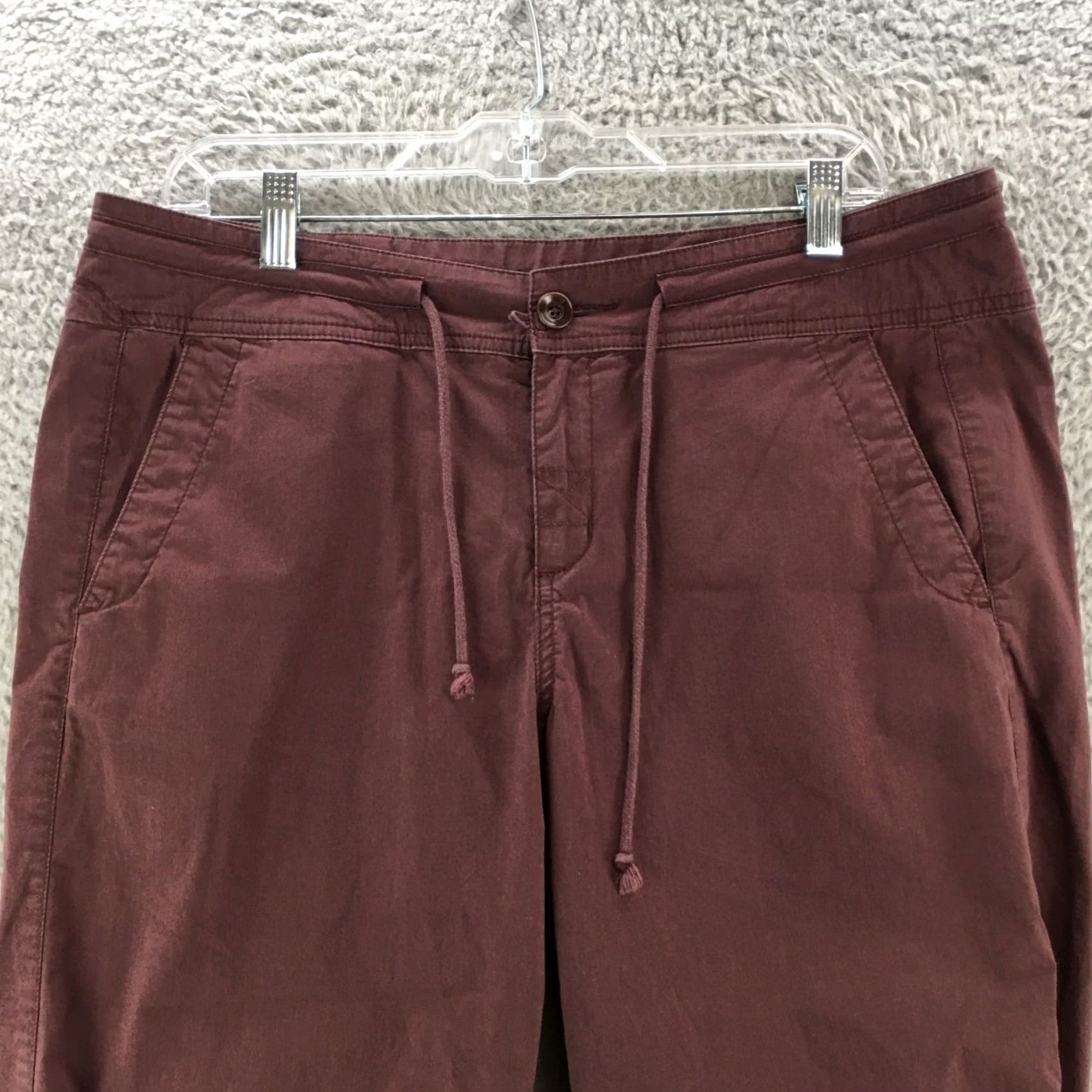 Vintage Woolrich Purple Cropped Pants Womens 12 Mid Rise Drawstring Zip Fly Side Pocket Size 34" / US 12 / IT 48 - 2 Thumbnail