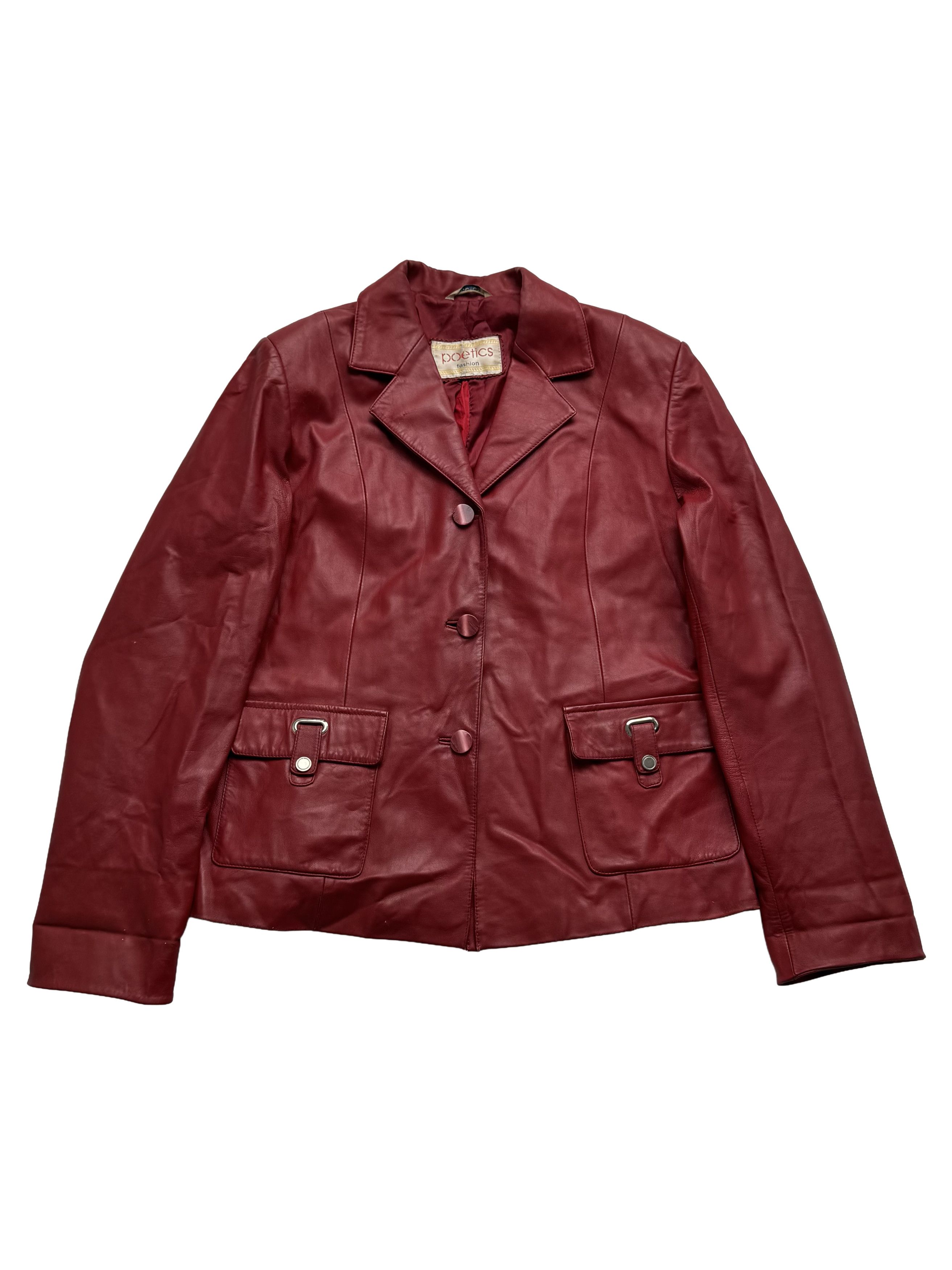 Vintage Vintage Y2K Leather Jacket Tailored Button Front Pocket Size L / US 10 / IT 46 - 5 Thumbnail