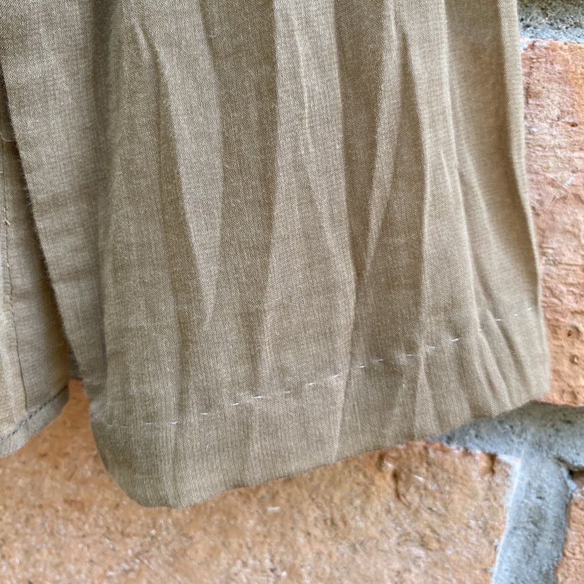 Japanese Brand Hiroko BIS Camel Beige Crinkle Button-Up Blouse Size L / US 10 / IT 46 - 9 Thumbnail
