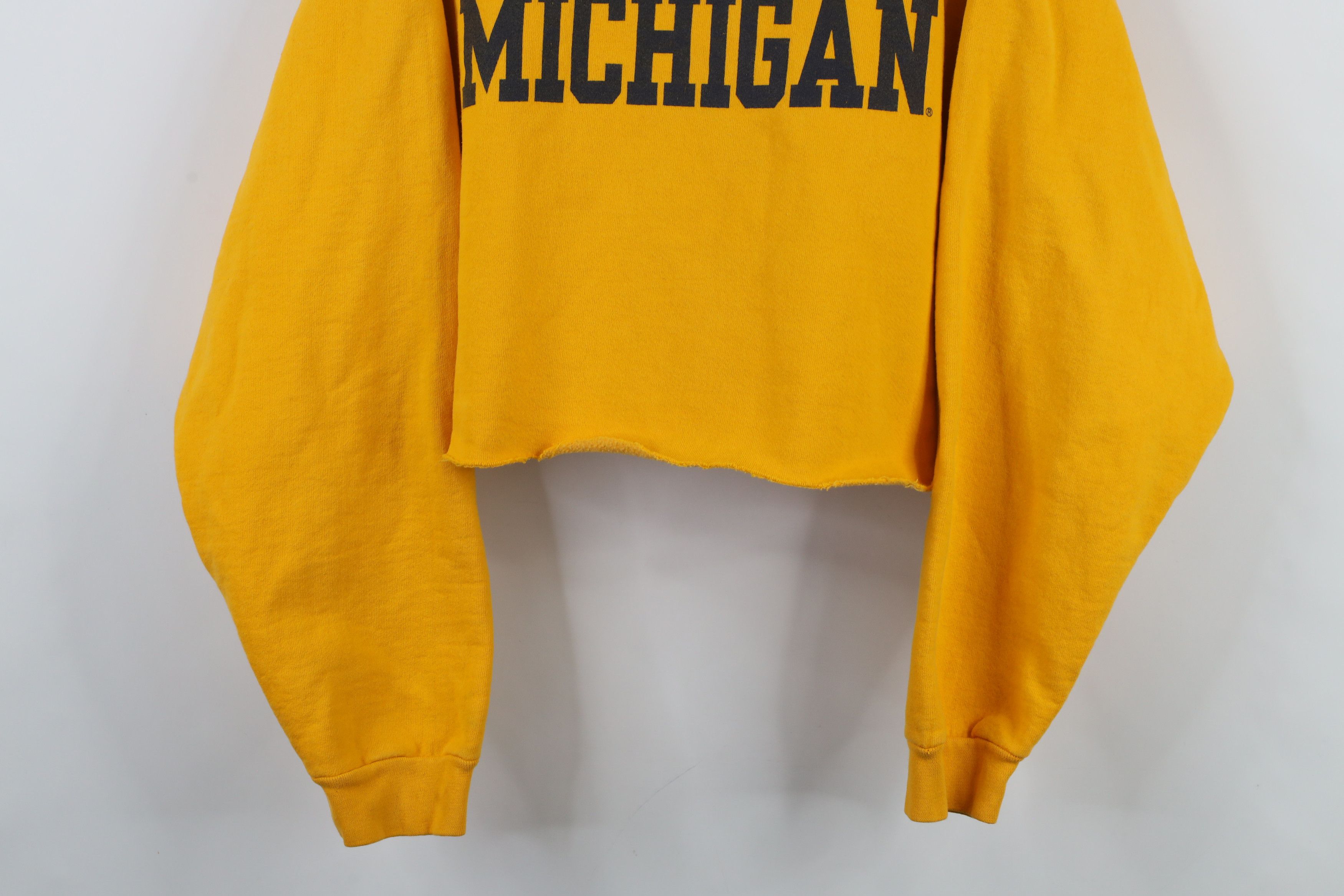 Vintage Vintage 90s Off Cropped University of Michigan Sweatshirt Size XL / US 12-14 / IT 48-50 - 3 Thumbnail
