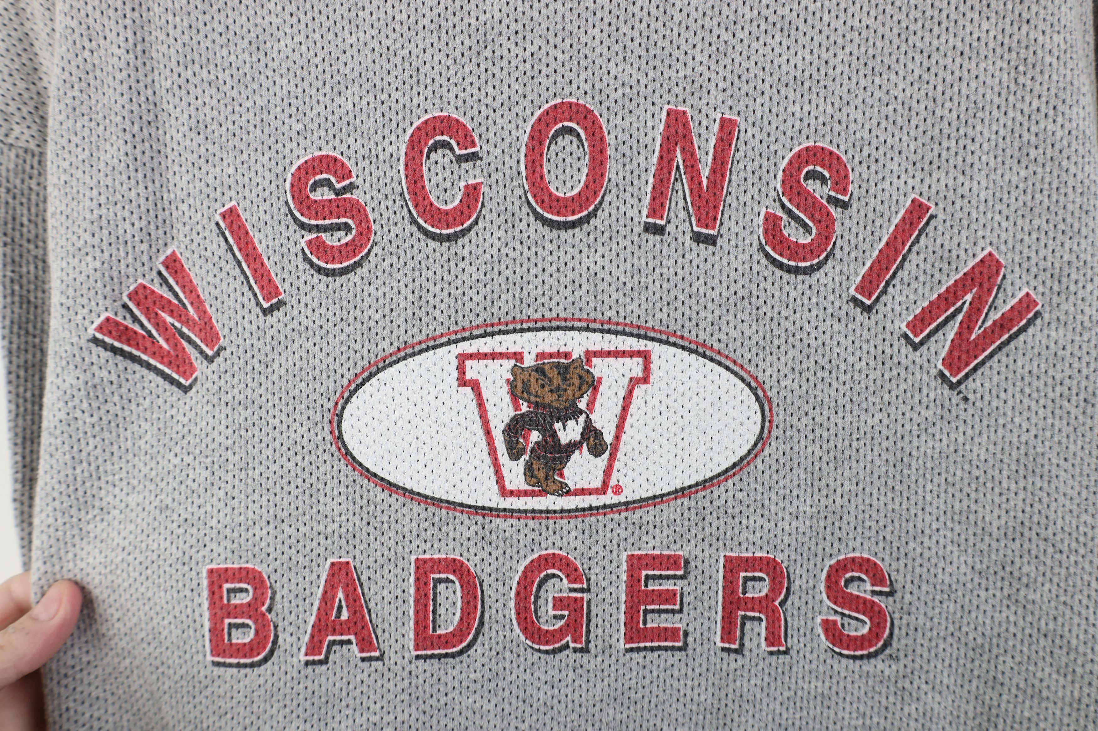 Vintage Vintage 90s University of Wisconsin Badgers Mesh T-Shirt Size US XL / EU 56 / 4 - 4 Thumbnail
