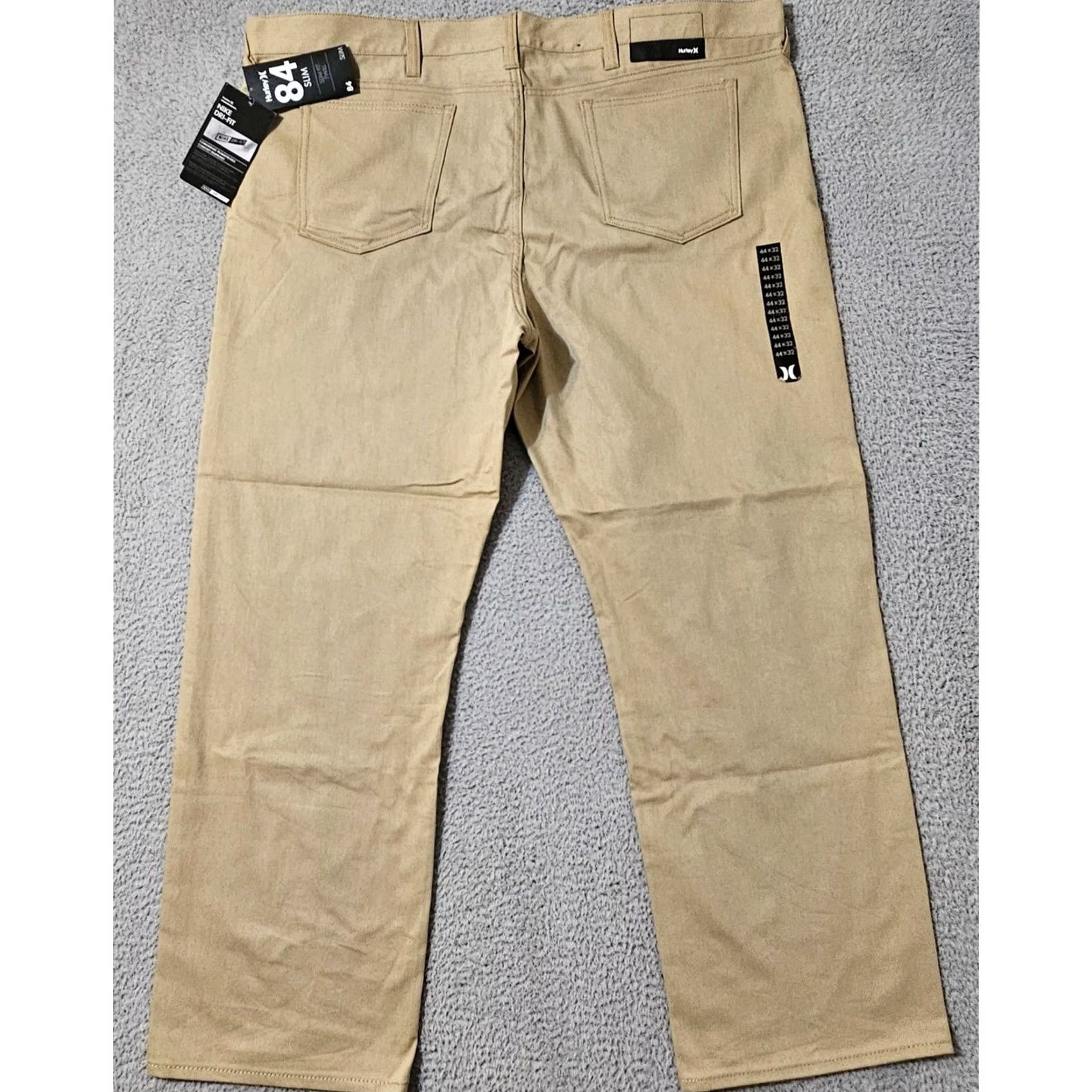 Hurley Hurley x Nike 84 Dri-FIT Pant Mens 44x32 Tan Slim Fit Twill Five Pocket Stretch Size US 44 / EU 60 - 2 Thumbnail