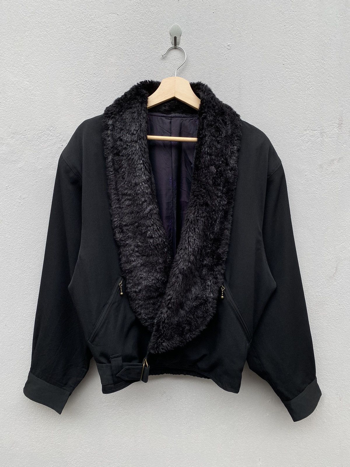 Belted shiny tweed jacket Black / Gray For Women | Maje
