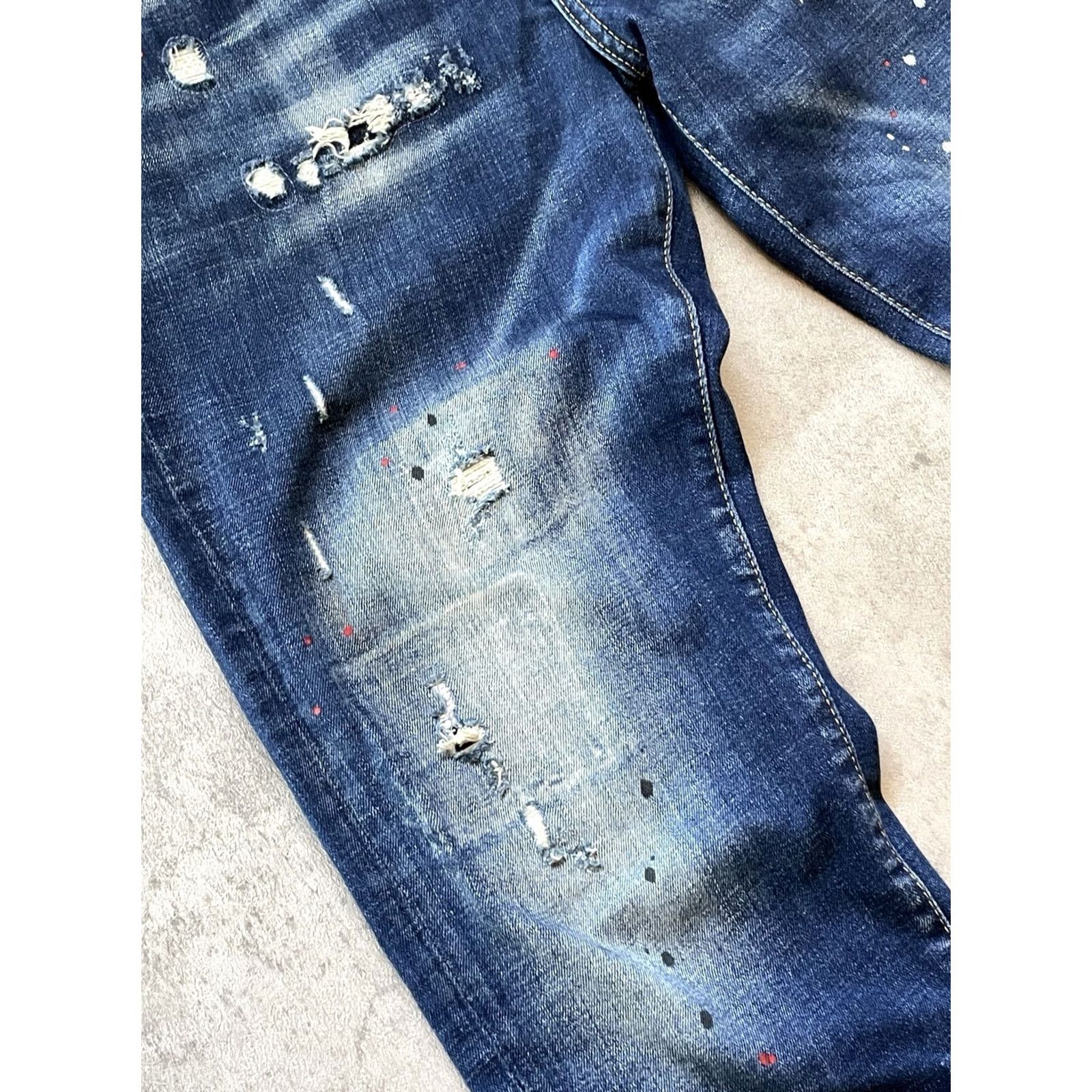 Dsquared2 Dsquared2 Slim Jeans Distressed Paint Denim Jeans Made In Italy Size 48 Mens Slim Blue City Biker 90s? Size US 32 / EU 48 - 5 Thumbnail