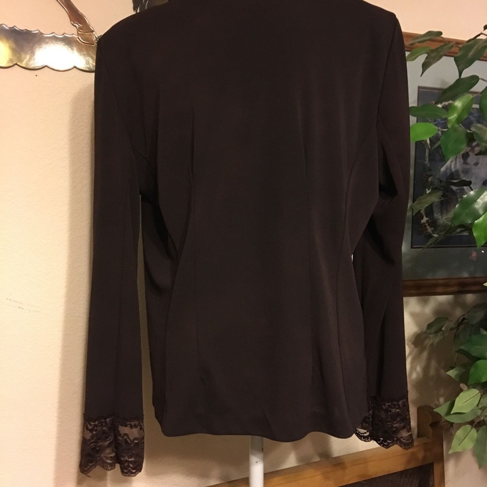 Other David Loren brown stretch blazer lace detail L Size L / US 10 / IT 46 - 7 Thumbnail