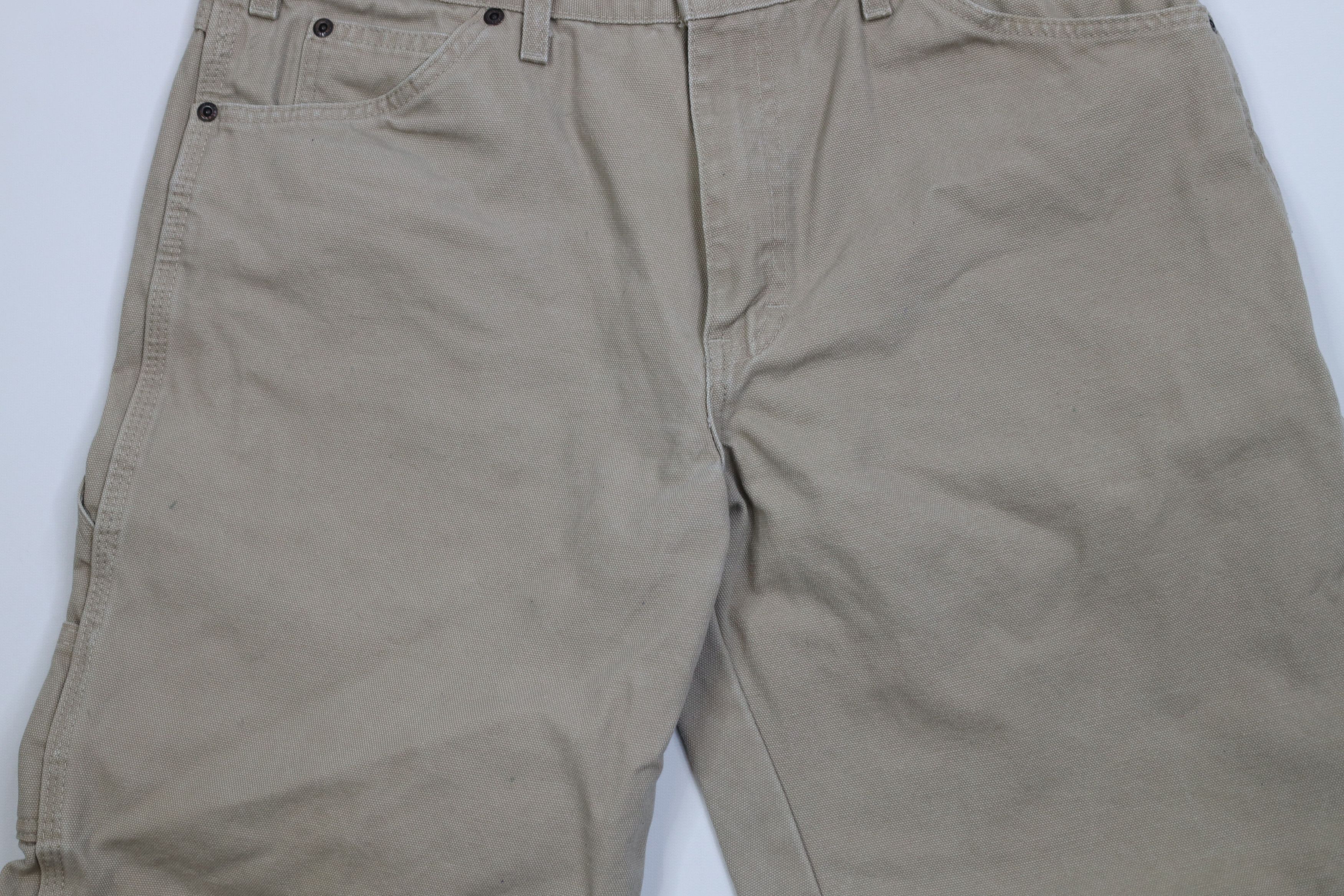Dickies Vintage Y2K Dickies Relaxed Fit Canvas Dungaree Shorts Beige Size US 34 / EU 50 - 3 Thumbnail