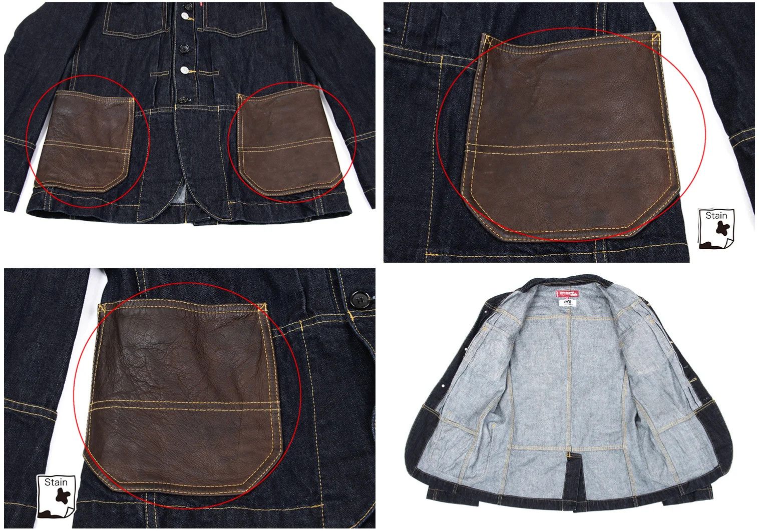 Junya Watanabe Indigo Denim Set with Leather Patch Pockets, Size M Size US 30 / EU 46 - 6 Thumbnail