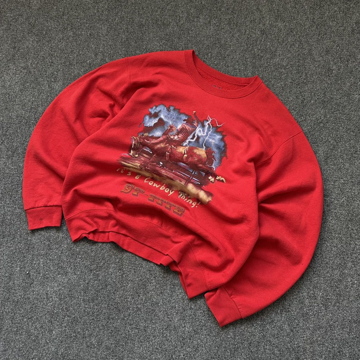 Y/Project VTG Western Style Sweatshirt Man’s Size M Hanes It’s a Cowbo Size US M / EU 48-50 / 2 - 2 Thumbnail