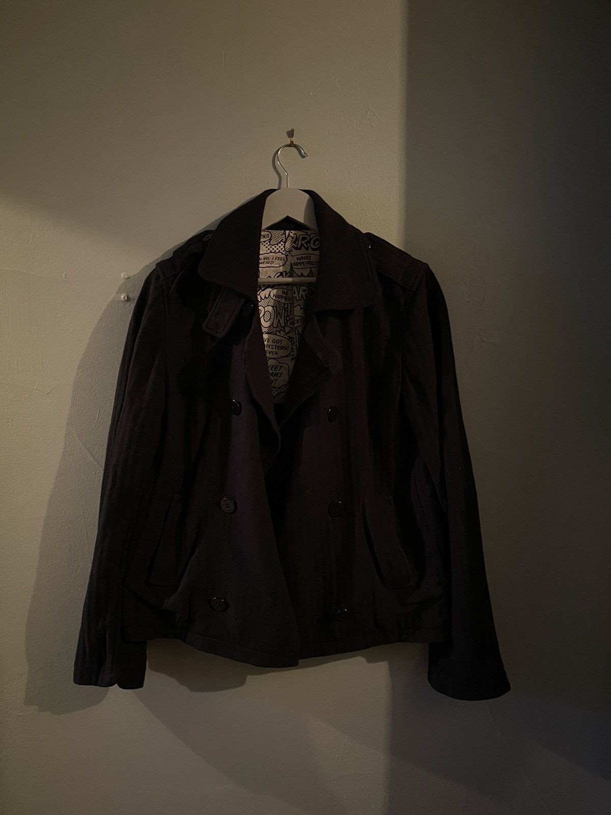 image of Hysteric Glamour Light Peacoat Jacket in Black, Men's (Size Small)
