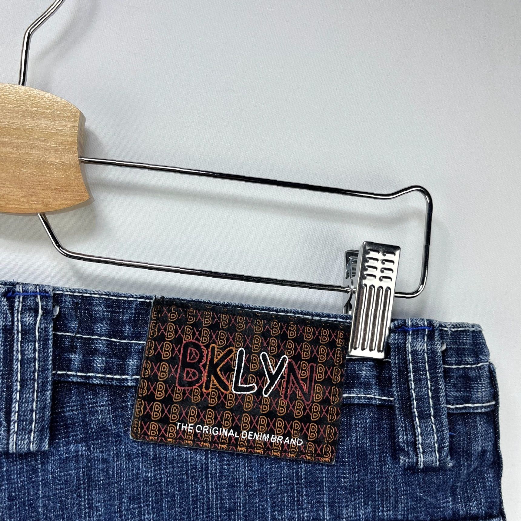 Express VINTAGE Brooklyn Jorts Baggy Denim Shorts 34 BRKLYN Mens Blue 34 Decade Y2K Size US 34 / EU 50 - 4 Thumbnail