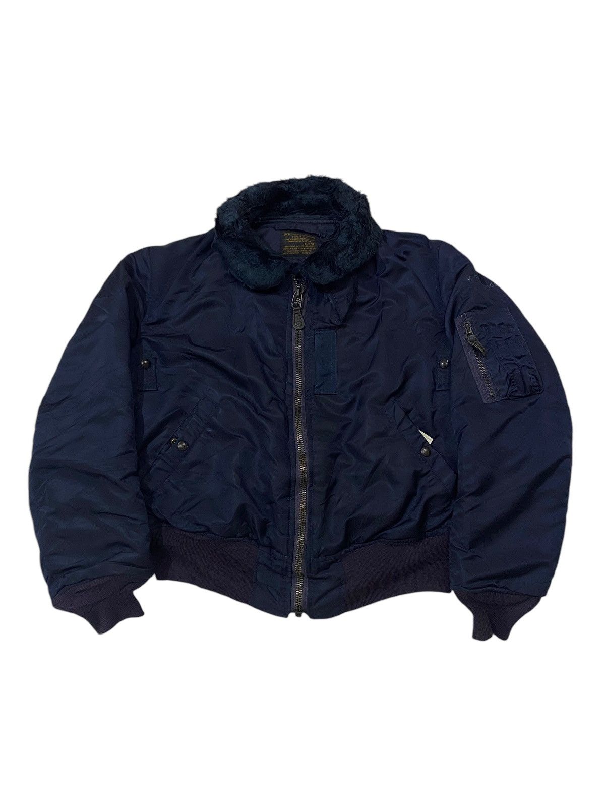 80s〜90s B-15D short flight jacket Alpha Industries Men's B-15 Flight Jacket (XS, Replica Blue