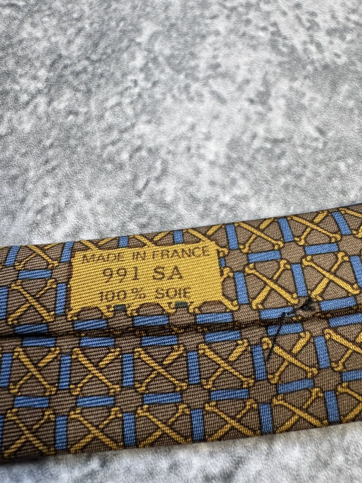 Hermes VINTAGE HERMES SILK TIE MONOGRAM Size ONE SIZE - 3 Thumbnail